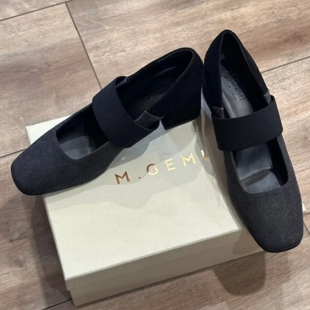 M. Gemi Ballare Grey & Black Mary Jane Heels Women’s Shoes Size 7.5 - Picture 4 of 7
